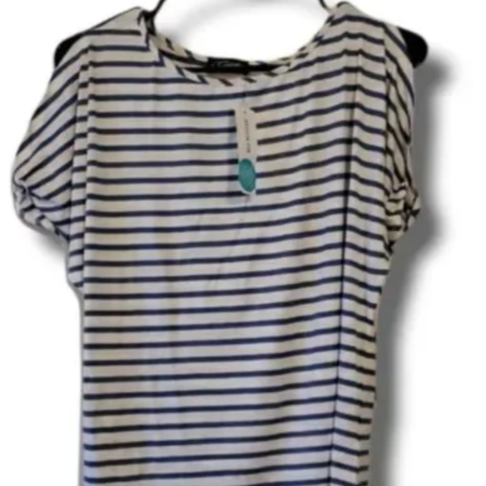 Stitch Fix | Colette Romney Cold Shoulder Knit Light Blue Top Size Small NWOT